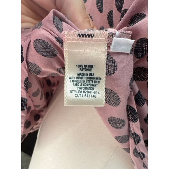 Bella Dahl Womens Sleeveless Pink & Black Polka Dot Blouse S - Picture 5 of 5